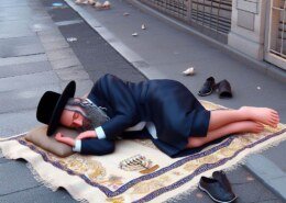 A person who fell asleep during the exclusions and was discovered and humiliated, is it permissible for the Jewish people to cover him up?