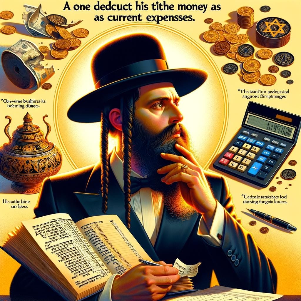 אדם שהיה לו נזק חד פעמי בעסקיו האם יכול לנכותו מרווחיו לענין מעשר כספים כמו שמנכה ההוצאות השוטפות