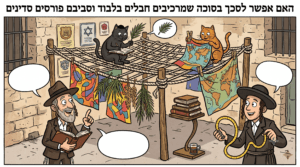 האם אפשר לסכך בסוכה שמרכיבים חבלים בלבוד וסביבם פורסים סדינים