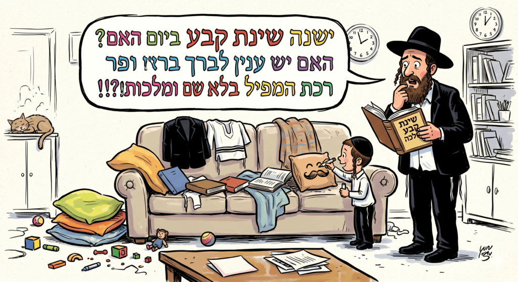 ישן שינת קבע ביום האם יש ענין לברך ברכת המפיל בלא שם ומלכות