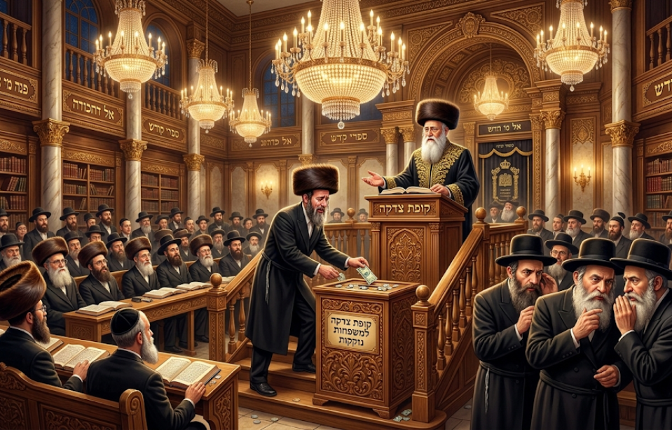דתן הרשע שתרם בהתרגשות ודמעות באסיפת צדקה – חשד בתועלת עצמית או השתלטות