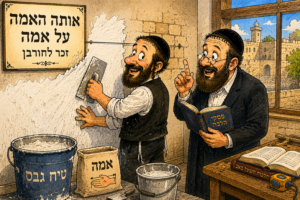 האם מותר לטייח בטיח גבס אותה האמה על אמה שמניחין זכר לחורבן