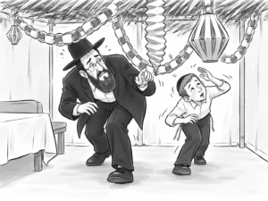 סוכה שנוייה תוך ד׳ לסכך ויוצאין חוץ לד׳ מה הדין ואם מהני לכסות את הנוי בסכך